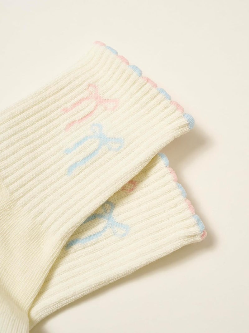 Shapes Studio Crew Half Calf Grip Socks, Cutest Fruits Pilates Socks, Ruffle socks, Non-Slip, Barre Yoga Fitness - Image 3